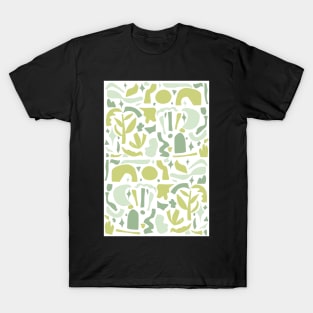 Vintage Aesthetic Minimalist Danish Pastel Abstract Sage Green Design T-Shirt